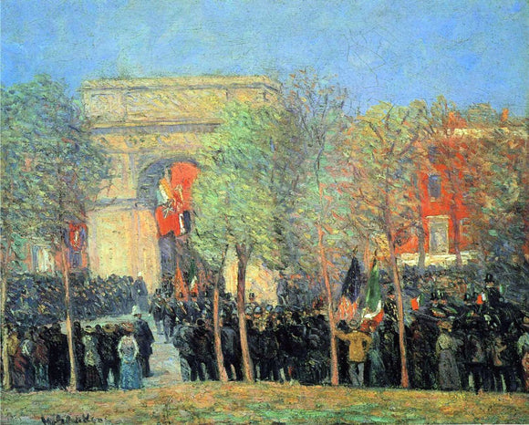  William James Glackens Italo-American Celebration, Washington Square - Art Print