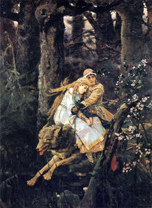  Victor Mikhail Vasnetsov Ivan Tsarevitch Riding the Grey Wolf - Art Print