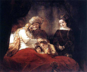  Rembrandt Van Rijn Jacob Blessing the Children of Joseph - Art Print
