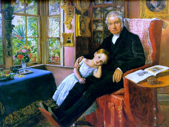  Sir Everett Millais James Wyatt and His Grandaughter Mary - Art Print
