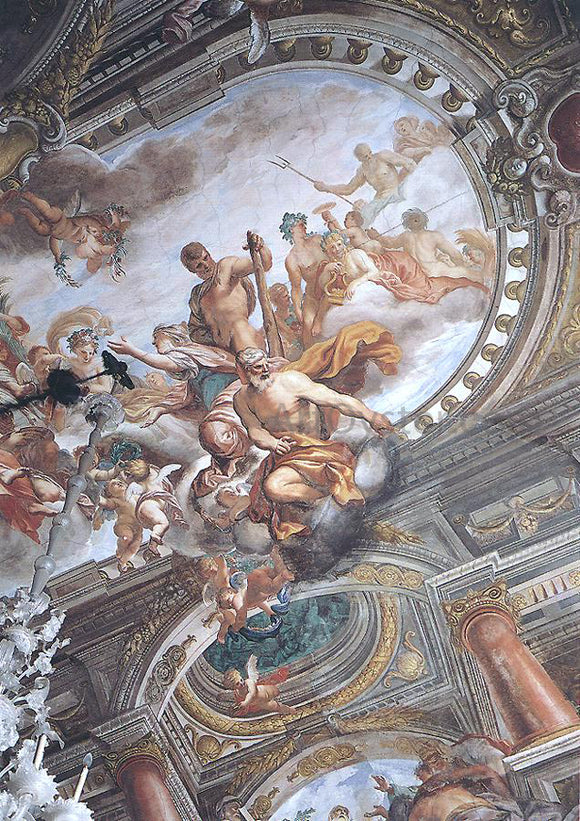  Domenico Piola Janus and Hercule with Peace - Art Print