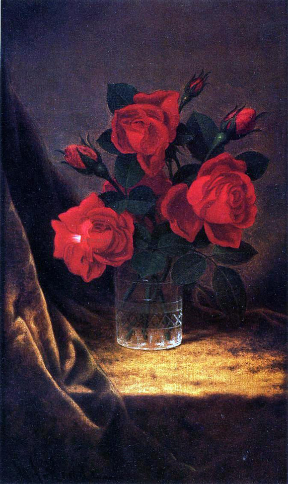  Martin Johnson Heade Jaqueminot Roses - Art Print