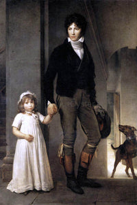  Baron Francois Gerard Jean-Baptist Isabey, Miniaturist, with his Daughter - Art Print