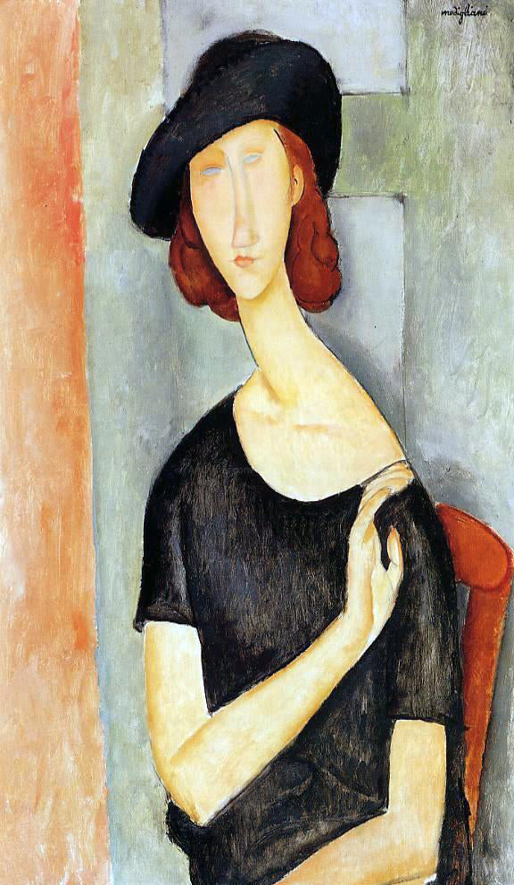 Amedeo Modigliani Jeanne Hebuterne in a Hat - Art Print
