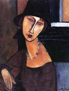  Amedeo Modigliani Jeanne Hebuterne with Hat and Necklace - Art Print