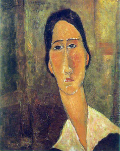  Amedeo Modigliani Jeanne Hebuterne with White Collar - Art Print