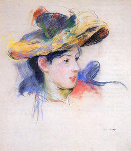  Berthe Morisot Jeanne Pontillon Wearing a Hat - Art Print