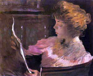  John White Alexander Jesse Steele Reading - Art Print