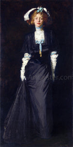  Robert Henri Jessica Penn in Black with White Plumes - Art Print