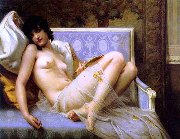  Guillaume Seignac Jeune femme denudee sur canape - Art Print
