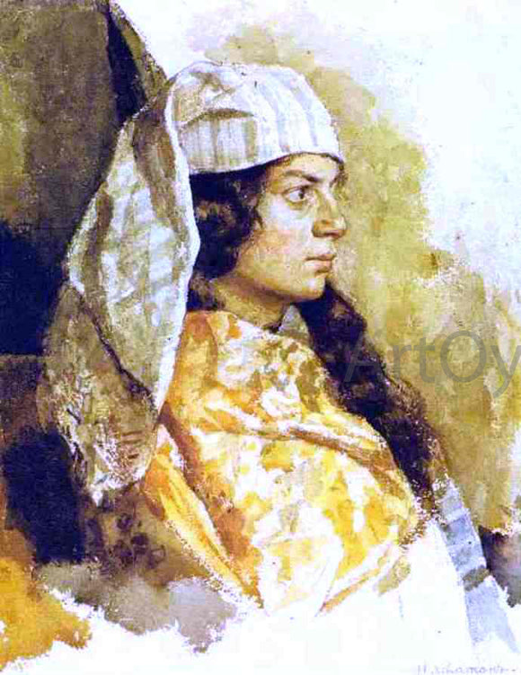  Isaac Ilich Levitan Jewish Woman in an Oriental Shawl - Art Print