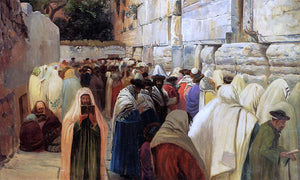  Gustav Bauernfeind Jews at the Wailing Wall - Art Print