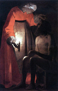  Georges De La Tour Job Mocked by his wife - Art Print