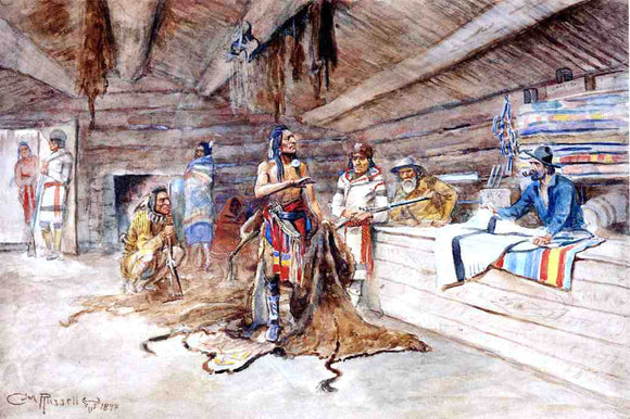  Charles Marion Russell Joe Kipp's Trading Post - Art Print