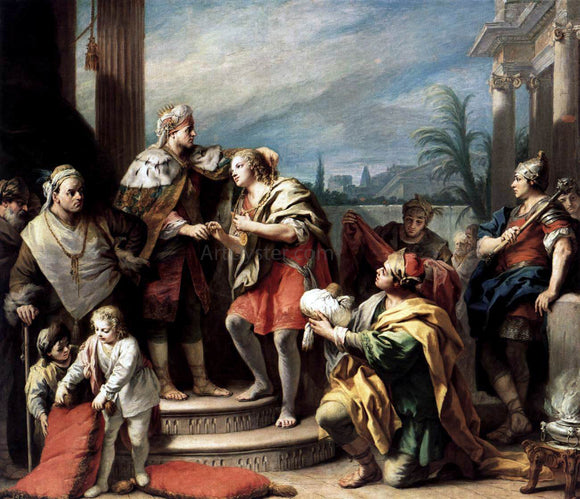  Jacopo Amigoni Joseph in the Pharaoh's Palace - Art Print