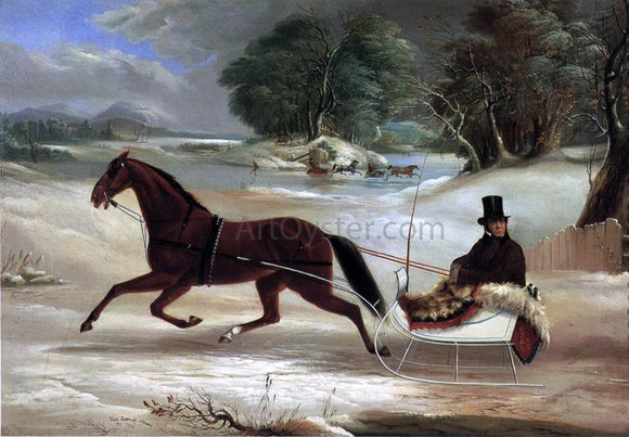  Thomas Kirby Van Zandt Judge Van Aernum in His Sleigh - Art Print