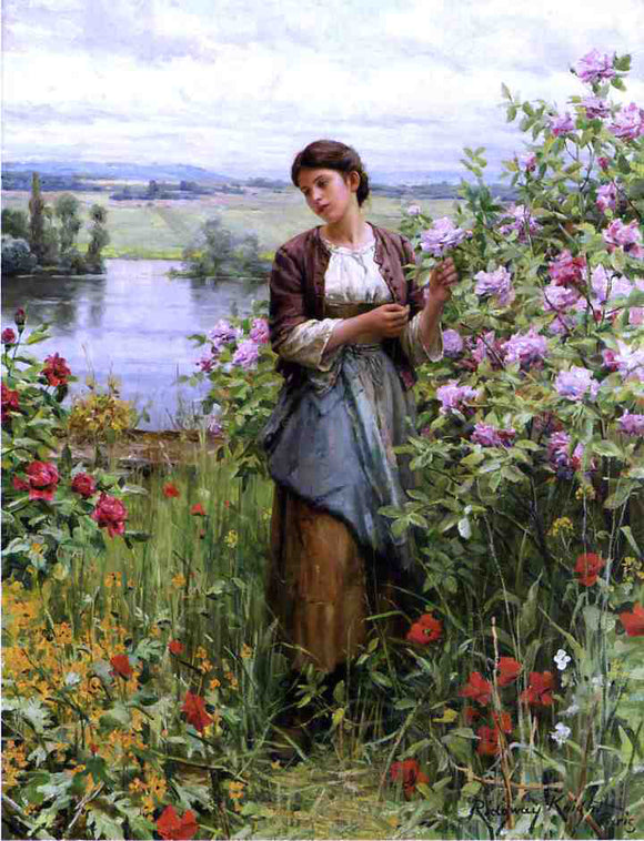  Daniel Ridgway Knight Julia among the Roses - Art Print