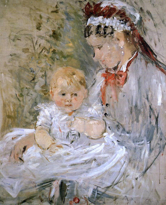  Berthe Morisot Julie with Her Nurse - Art Print