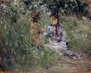  Berthe Morisot Julie with Pasie in the Garden at Bougival - Art Print