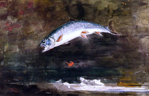  Winslow Homer Jumping Trout - Art Print