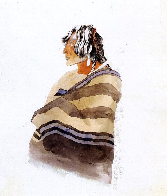  Karl Bodmer Kiasax, a Piegen Blackfeet Warrior - Art Print