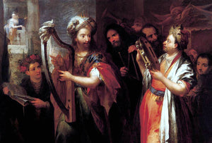  Andrea Celesti King David Playing the Zither - Art Print