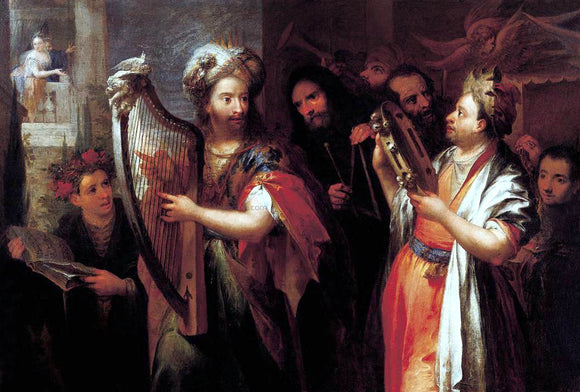  Andrea Celesti King David Playing the Zither - Art Print
