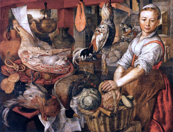  Joachim Beuckelaer Kitchen Interior - Art Print