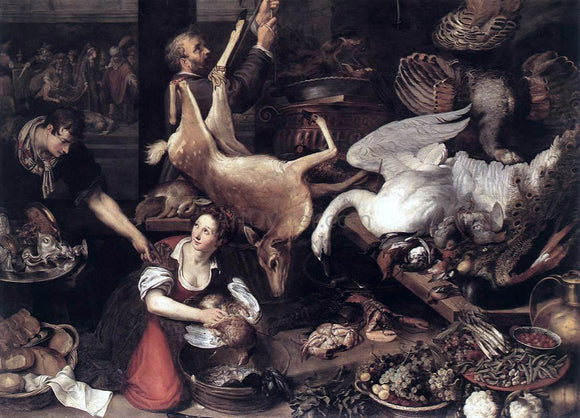  The Younger Adriaen Van  Nieulandt Kitchen Scene - Art Print