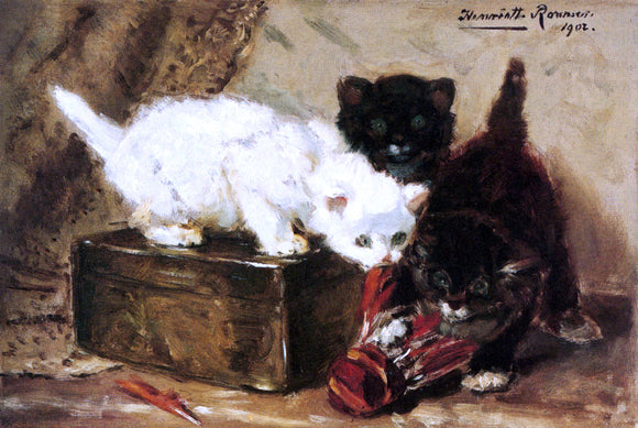  Henriette Ronner-Knip Kittens At Play - Art Print