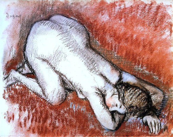  Edgar Degas Kneeling Nude - Art Print