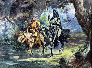  Charles Marion Russell Knight and Jester - Art Print