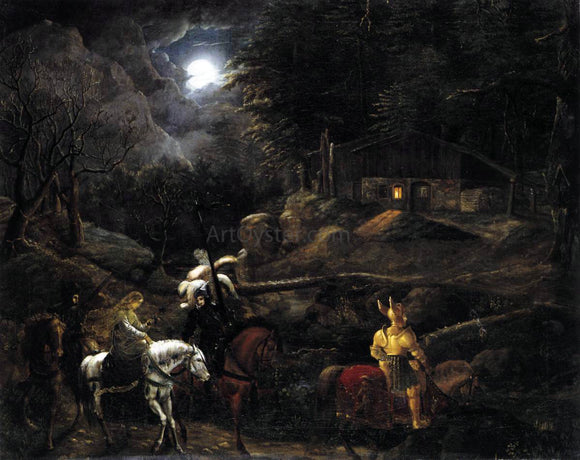  Carl Philipp Fohr Knight Before the Charcoal Burner's Hut - Art Print