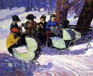  George Luks Knitting for the Soldiers: High Bridge Park - Art Print