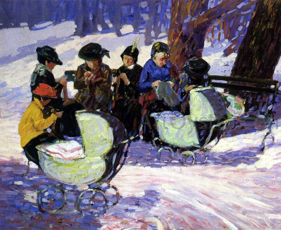  George Luks Knitting for the Soldiers: High Bridge Park - Art Print