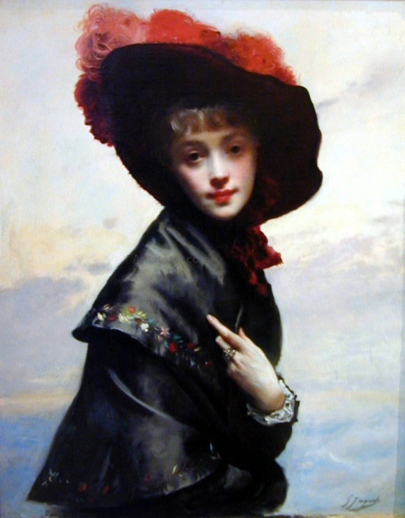  Gustave Jean Jacquet La Coquette - Art Print