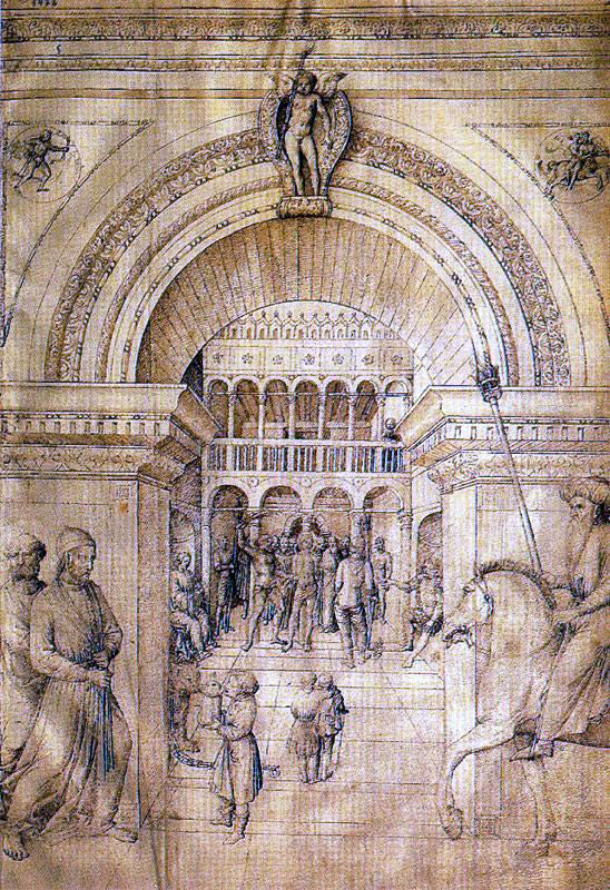  Jacopo Bellini La flagelacion a la luz de las antorchas - Art Print