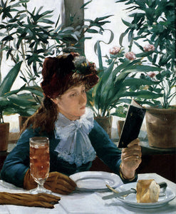  Alexandre-Auguste Hannotiau La Lecture Au Cafe - Art Print