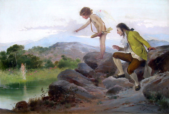  Antonio Fillol Granell La ninfa del lago (also known as Alphonse de Lamartine) - Art Print