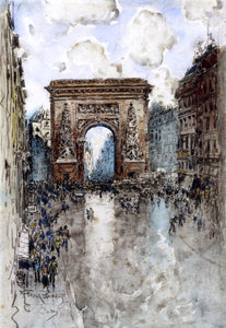  Frank Myers Boggs La Porte St. Denis, Paris - Art Print