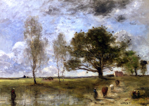  Jean-Baptiste-Camille Corot La Sente aux Vaches - Art Print