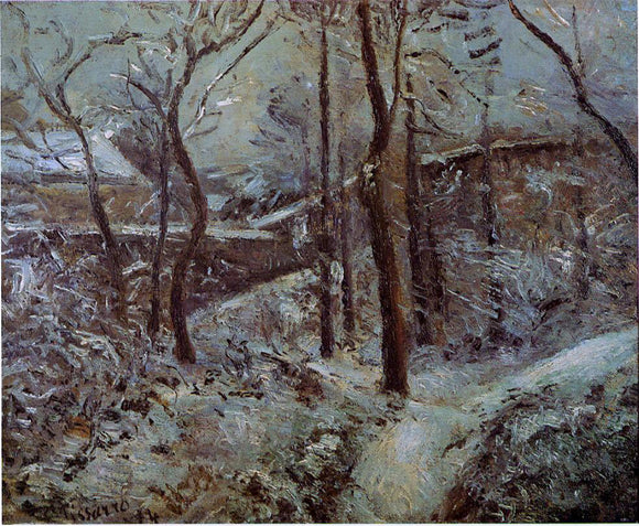  Camille Pissarro La Sente des Pouillsux, Pontoise, Effet de Niege - Art Print