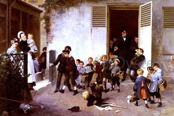  Henry Jean Geoffroy La Sortie De L'ecole - Art Print