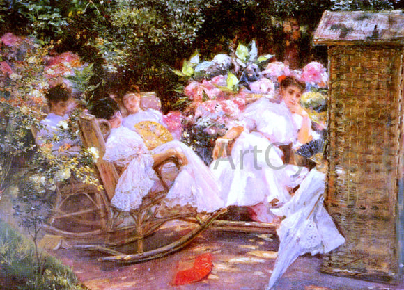  Jose Villegas Y Cordero Ladies in a Garden - Art Print