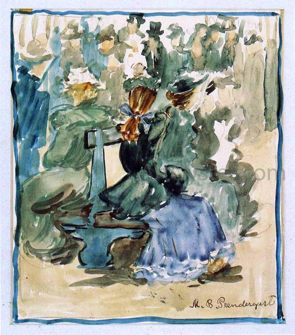  Maurice Prendergast Ladies Seated on a Bench (also known as Ladies in the Park) - Art Print