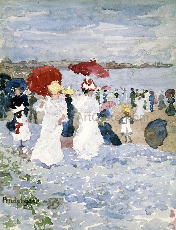  Maurice Prendergast Ladies with Parasols - Art Print