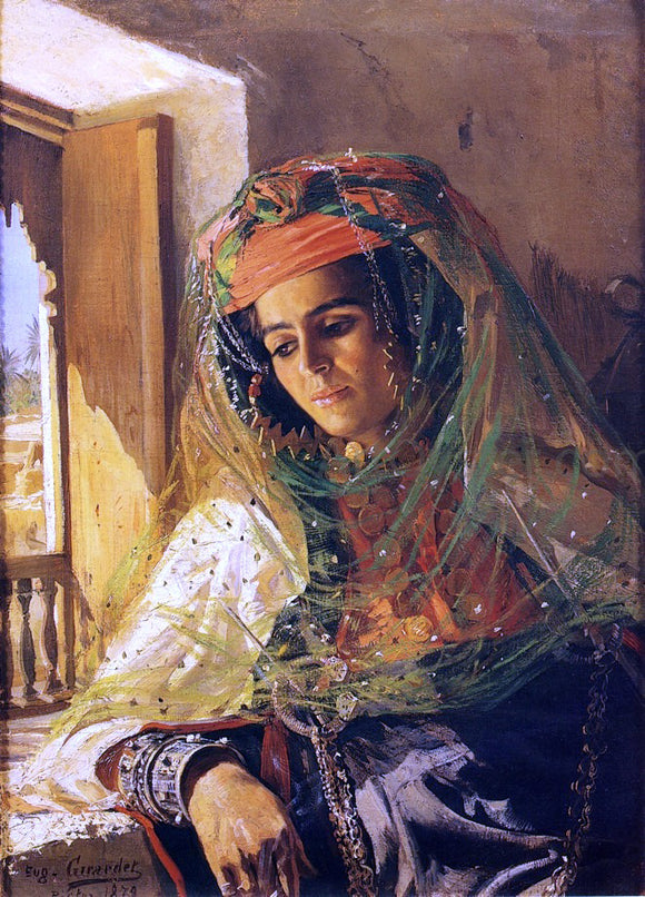  Eugene Alexis Girardet Lady by a Window, Biskra - Art Print