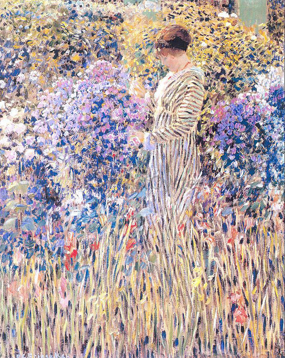  Frederick Carl Frieseke A Lady in a Garden - Art Print