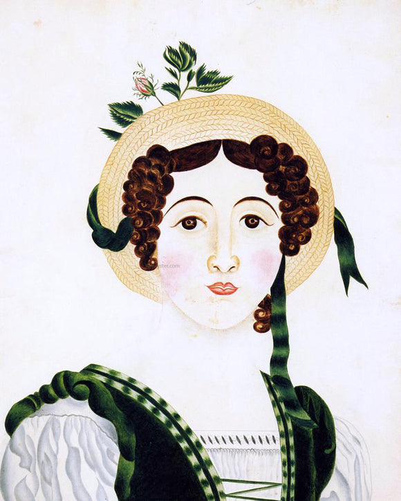  Almira Wheaton Lady in Straw Hat - Art Print
