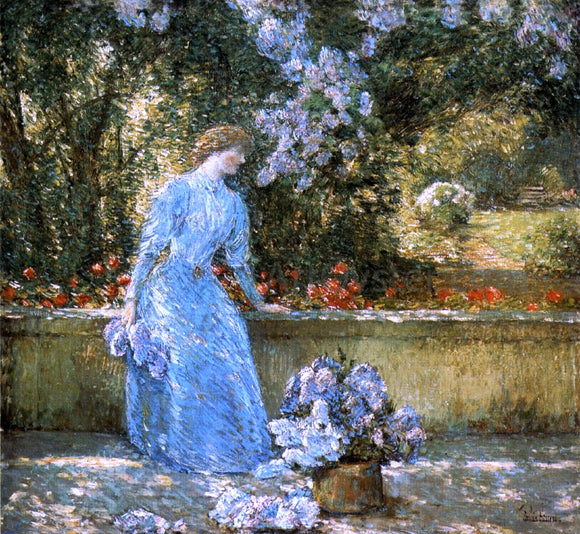  Frederick Childe Hassam Lady in the Park (also known as In the Garden) - Art Print